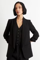 Blazer Manga 3/4 Ajustado con Solapas Negro Nicopoly
