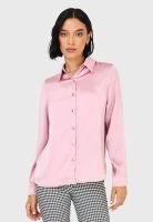 Camisa Básica Tipo Satín Rosado Nicopoly