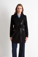 Chaqueta de Paño con Cinturón Negro Nicopoly