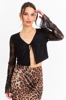 Blusa Nudo Delantero Encaje Negro Nicopoly