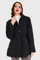 Chaqueta Larga Impermeable Negro Nicopoly