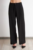 Pantalón de Pierna Recta Raya Diplomática Negro Nicopoly