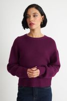 Sweater Jaspeado Cuello Redondo Morado Nicopoly