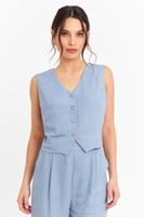 Gilet Mezcla Lino Celeste Nicopoly