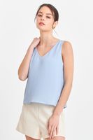 Blusa Básica Escote en V Celeste Nicopoly