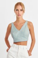 Crop Top Jaspeado Celeste Nicopoly