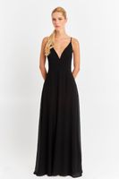 Vestido Largo Tirantes Cruzados Negro Nicopoly