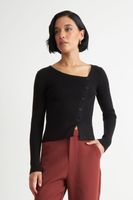 Sweater Escote Asimétrico Negro Nicopoly