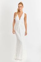 Vestido Encaje Sirena Blanco Nicopoly
