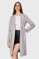 Trench Lazo Tipo Gamuza Gris Nicopoly