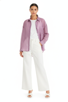 Camisa Satinada Transparente Malva Nicopoly