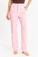 Pantalón Entallado Costuras Delanteras Rosado Nicopoly