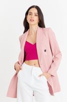 Blazer Largo 4 Botones Rosado Nicopoly