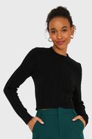 Sweater Diseño Trenzado Negro Nicopoly