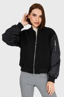 Bomber Tipo Lanilla Negro Nicopoly