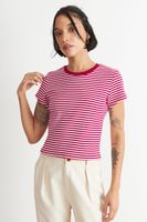 Polera Básica Cuello Redondo Líneas Rojo Nicopoly