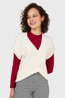 Sweater Escote Profundo Blanco Nicopoly