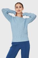 Sweater Punto Fantasía Lurex Celeste Nicopoly