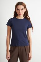 Polera Básica Cuello Redondo Azul Marino Nicopoly