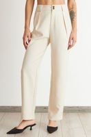 Pantalón Recto Con Pinza Blanco Nicopoly