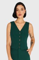 Gilet Básico 4 Botones Verde Oscuro Nicopoly