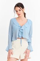 Blusa Vuelos Manga Larga Celeste Nicopoly