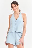 Gilet Halter Espalda Descubierta Celeste Nicopoly