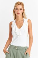 Body Escote Volantes Blanco Nicopoly