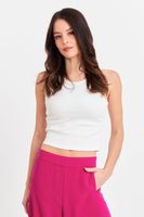 Top Sin Mangas Acanalado Blanco Nicopoly