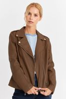 Chaqueta Ecocuero Tipo Biker Café Nicopoly