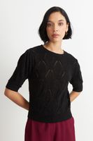 Polera Manga Corta de Hilo Negro Nicopoly