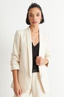 Blazer Manga 3/4 Ajustado con Solapas Blanco Nicopoly