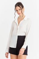 Blusa Básica Botonera Invisible Blanco Nicopoly