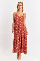 Vestido Estampado Minimalista Naranja Nicopoly