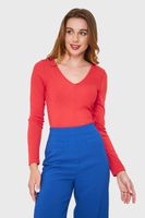 Body Acanalado Manga Larga Rojo Nicopoly