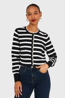 Cárdigan Rayado Negro Nicopoly