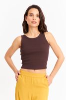 Top Sin Mangas Acanalado Café Nicopoly