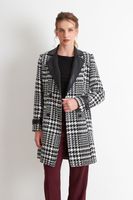 Abrigo Pied De Poule Negro Nicopoly