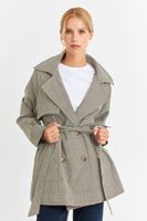 Trench Príncipe De Gales Lazo Gris Nicopoly