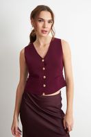 Gilet con Drapeado Lateral Burdeo Nicopoly