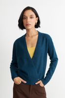 Sweater Cruzado con Botones Azul Nicopoly