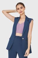 Blazer Sin Mangas Botón Azul Acero Nicopoly