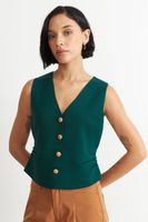 Gilet con Drapeado Lateral Verde Nicopoly