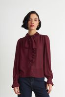 Blusa Corbatín y Vuelos Burdeo Nicopoly
