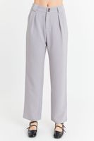 Pantalón Básico Pierna Ancha Gris Nicopoly