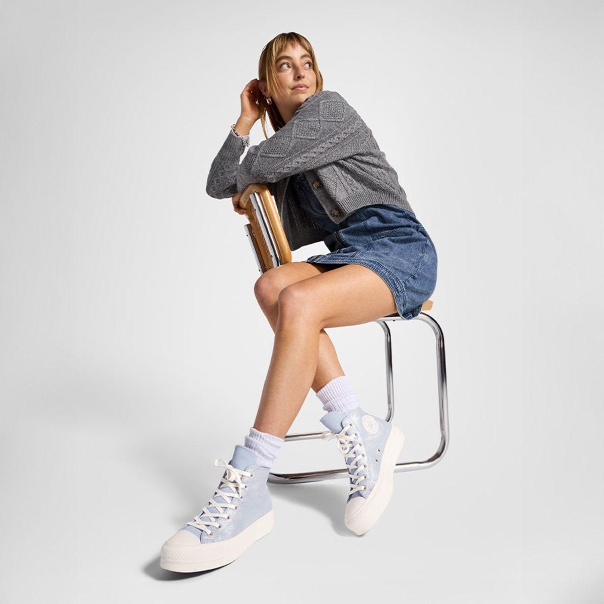 Zapatilla Converse Chuck Taylor All Star Lift Mujer Gris Gamuza-8