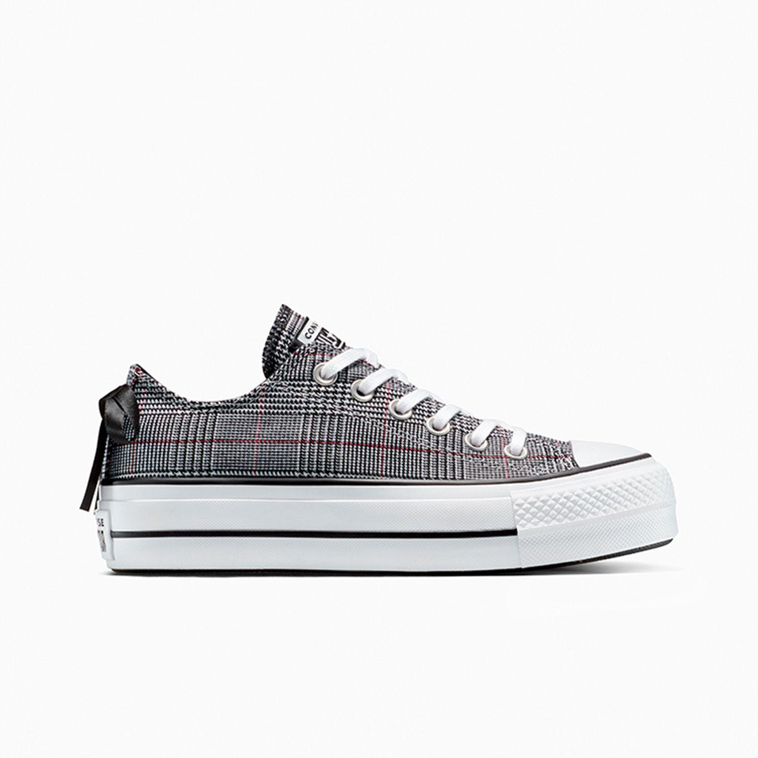 Zapatilla Converse Chuck Taylor All Star Lift Plaid Mujer Negro-0