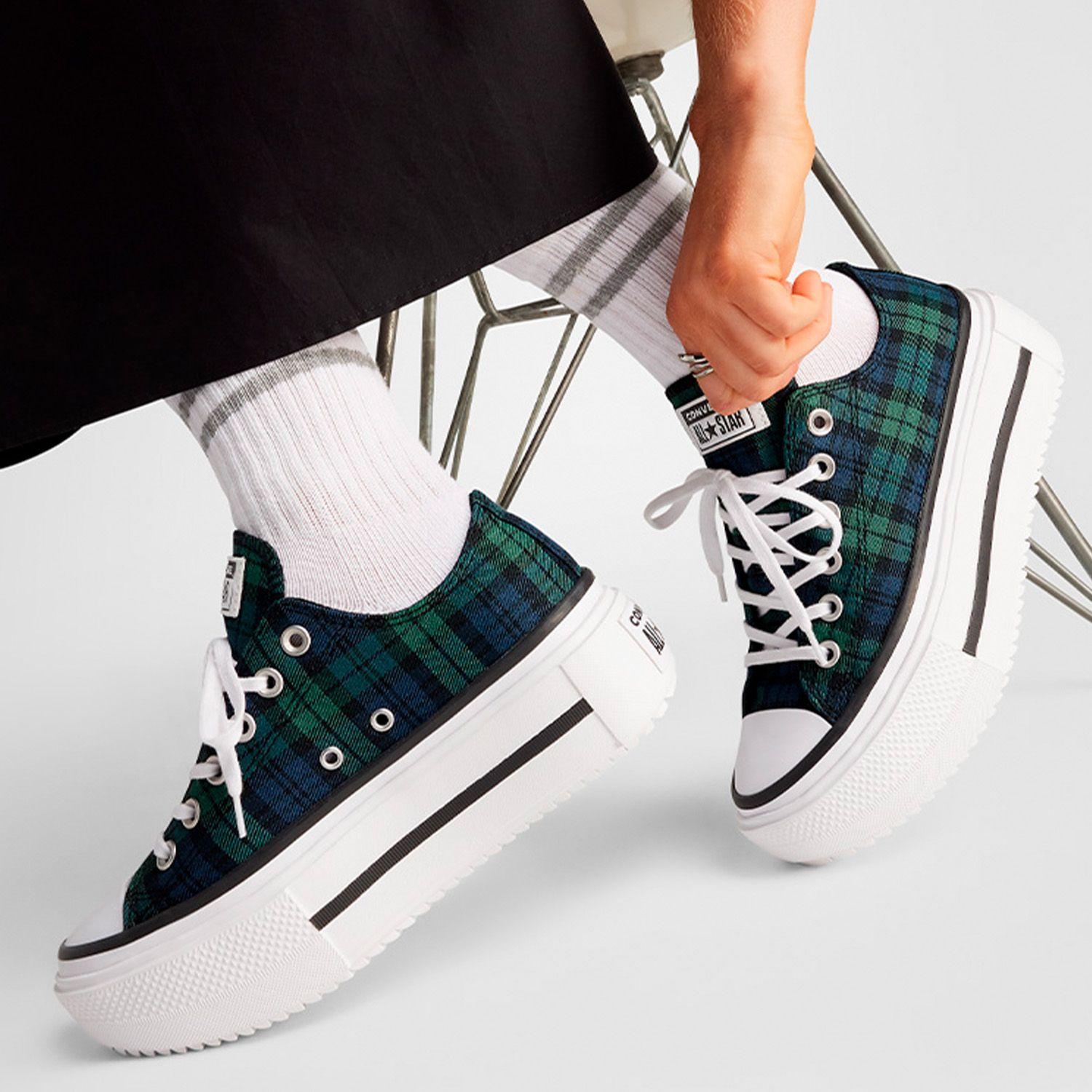 Zapatilla Converse Chuck Taylor All Star Lift Double Stack Plaid Mujer Multicolor-7