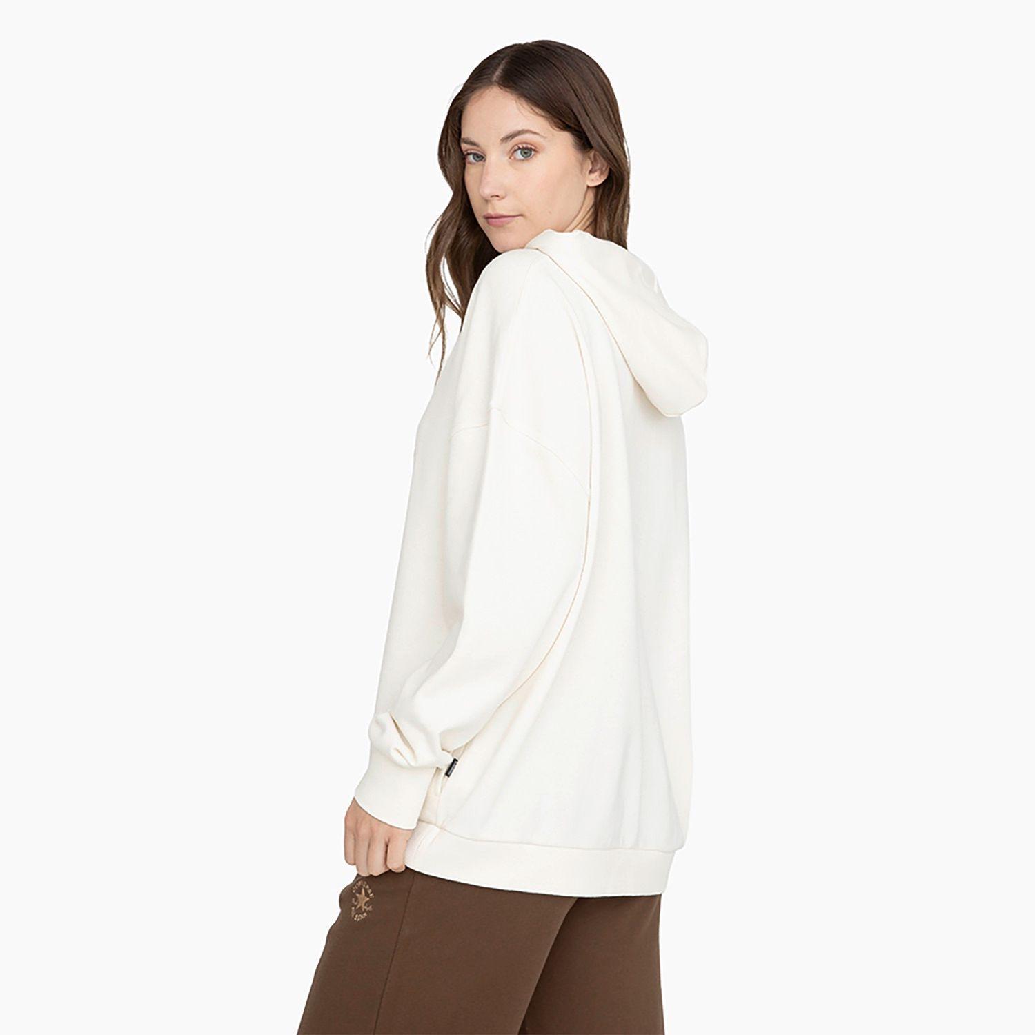 Polerón Converse Hoodie Shine Patch Chevron Mujer Blanco-1