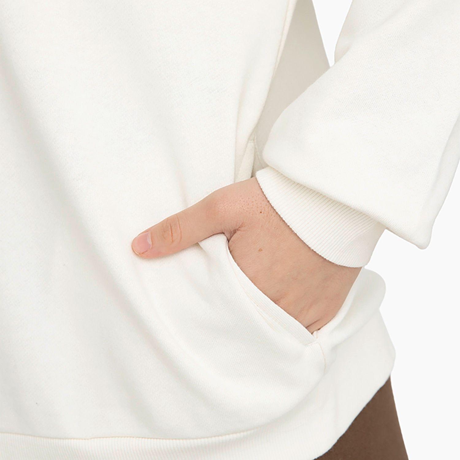 Polerón Converse Hoodie Shine Patch Chevron Mujer Blanco-5